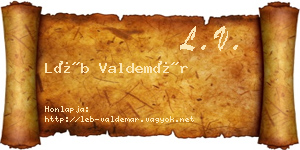 Léb Valdemár névjegykártya